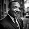 Dr. Martin Luther King Jr. black and white color scheme