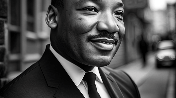Dr. Martin Luther King Jr. black and white color scheme