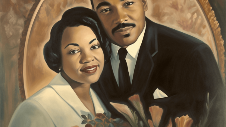 dr king with coretta scott king